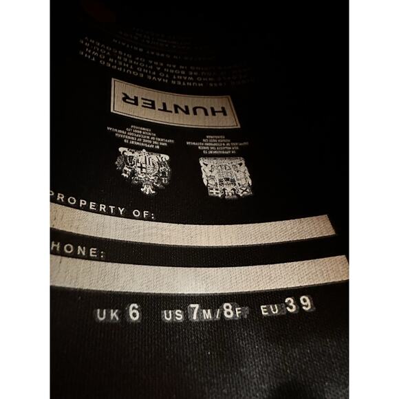 Hunter Original Tall Black Gloss Wellington Rain Boots Womens Size 7 Mens 6 Shoe - Picture 7 of 7